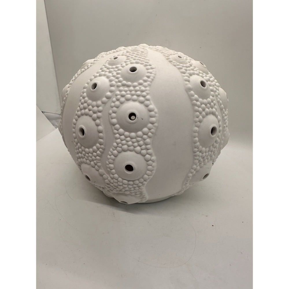 Translucent Porcelain Sea Urchin Lamp Shade Coastal Sculptural 6"
